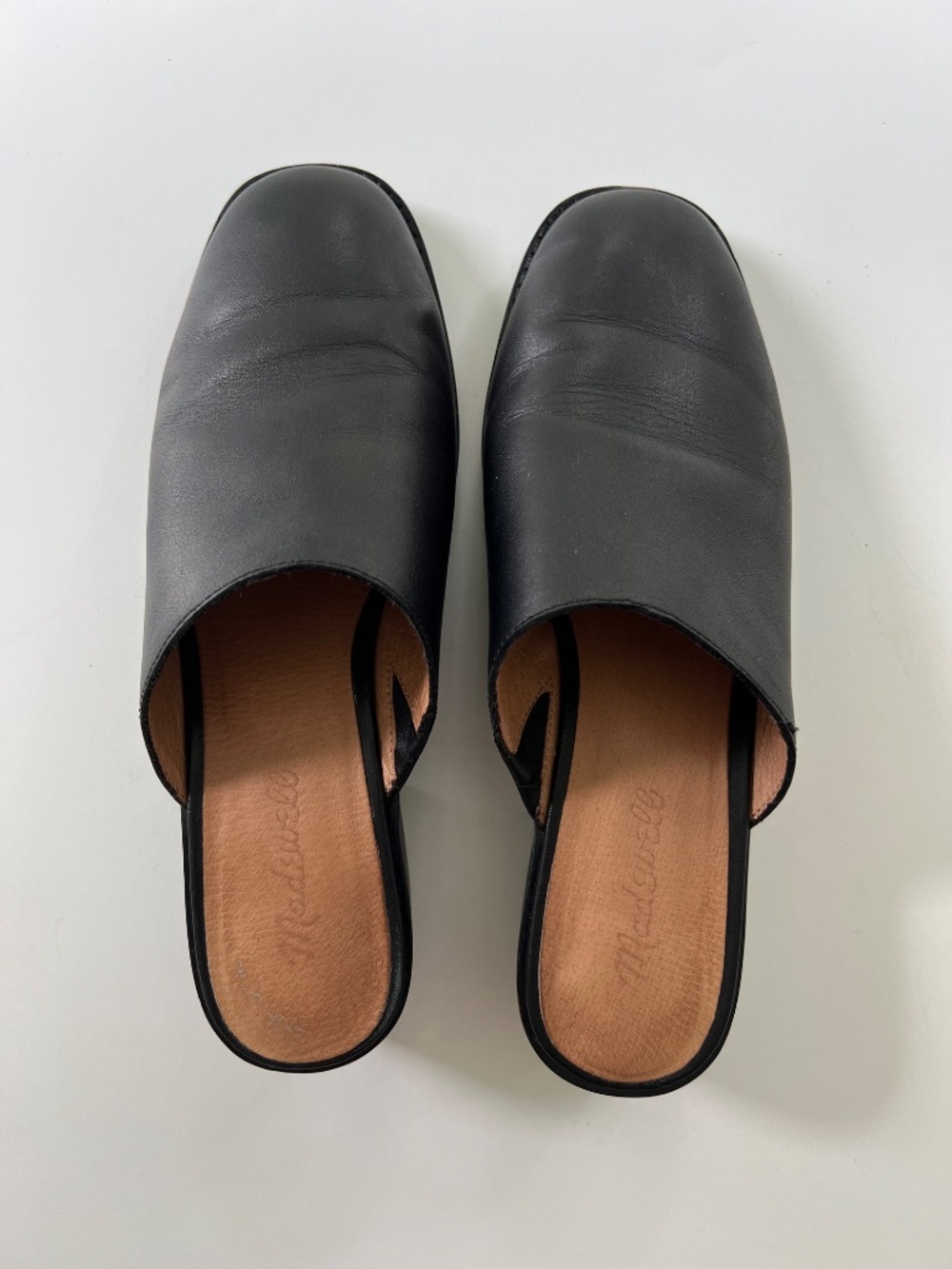 Madewell Mindy Leather Mules Black Slip On Shoes Size 7 - Picture 7 of 9